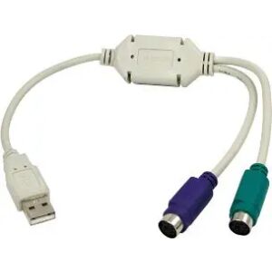 Adapter USB LogiLink USB - PS/2 x2 Biały  (AU0004A) 145310652 - Konwerter USB