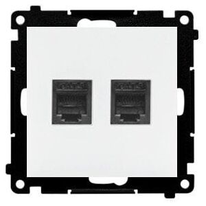 Simon 55 Gniazdo telefoniczne podwójne RJ12 (moduł) Biały mat TF2.01/111 145310662 - Conectori și mufe
