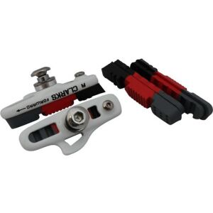 Clarks Fékpofák CLARK'S CPS240 ORSZÁGÚTI (Shimano, Campagnolo, Száraz és Nedves körülmények, Fehér esztétikus tok) 55mm fekete-piros-szürke + 2x pótbetét 145310712 - Kerékpár fékbetét