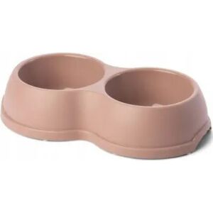 Barry King Miska plastikowa podwójna dla psów i kotów M, 0,5L, beżowa, 26x15cm, 145311025 - Trzymanie kotów