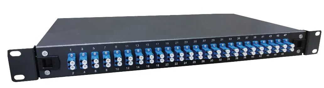 Patchpanel światłowodowy Lanview 19" 1U z 24 złączami jednomodowymi LC duplex