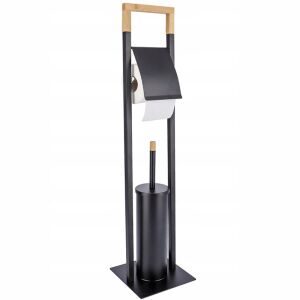 Fém WC-papír tartó 2in1 kefével