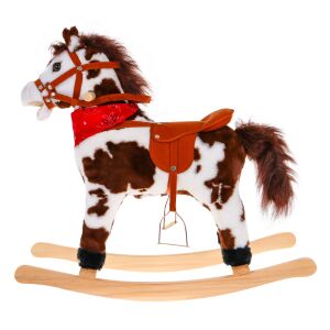 Schaukelpferd mit Fleckenmuster für Kinder + Interaktive Effekte + Plüschholz 145311990 - Schaukelpferde, Schaukeltiere und Entwicklungsspiele für Kinder im Kindergartenalter