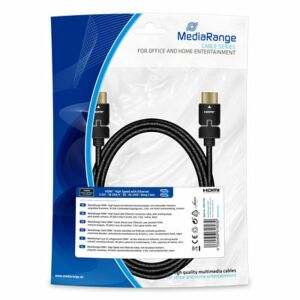 HDMI kábel MediaRange MRCS197 HDMI/HDMI Ethernet-támogatással, 2.0m, fekete 145312839 - HDMI kábel