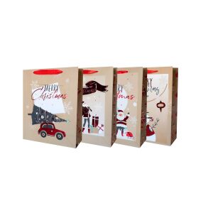 Beniamin Sac de cadou vertical de sărbători mediu mix 145313181 - Ambalaje cadouri