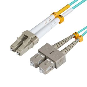 MicroConnect LC/UPC-SC/UPC 3m OM3 MM Duplex LSZH, OD: 2mm, 0.3dB Aqua 145313598 - Kábel