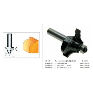 CONDOR FREZ DO DREWNA, DO ZAOKRĄGLEŃ Fi=38 12,7 x 19mm TRZPIEŃ 8mm Z ŁOŻYSKIEM 145313829 - Accesorii pentru unelte