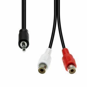 ProxTend 3-Pin to 2 x RCA kábel M-F Fekete 20cm 145314300 - Kábel