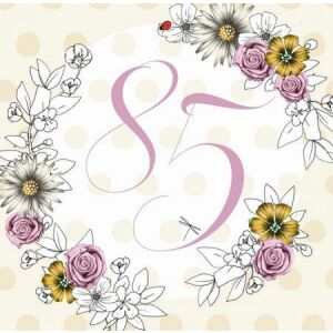 Clear Creation Karnet Swarovski kwadrat Urodziny 85 kwiaty 145314824 - Produkty papierowe dla gospodarstw domowych