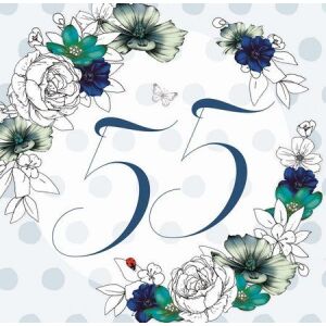 Creare clară Karnet Swarovski pătrat Aniversare 55 flori 145314877 - Șervețele