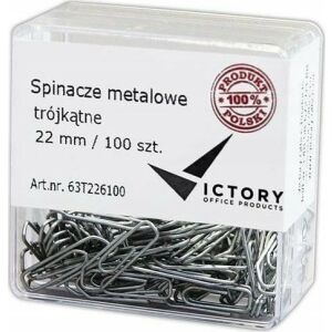 Victory Office Product SPINACZE BIUROWE VICTORY OFFICE 22MM 100 SZT. TRÓJKĄTNE POJEMNIK PLASTIKOWY 145314930 - Gemkapocs