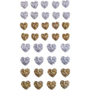 Öntapadós kristályok szív 36db