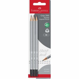 FABER-CASTELL Bleistift Grip 2001 mit G-tip HB 3x BK 145315577 - Graphitstifte