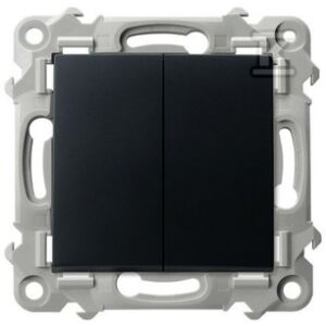 SZAFIR Dupla lépcsős kapcsoló fekete fém LP-10Z/m/33