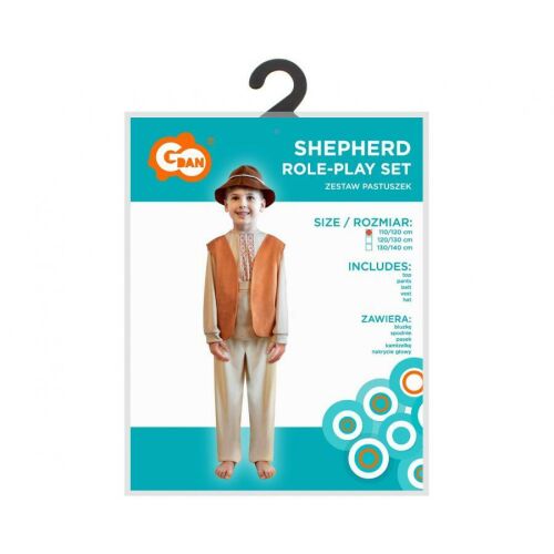 Godan gyermek jelmez Pásztor (blúz, nadrág, öv, mellény, fejfedő) (SL-PT11)