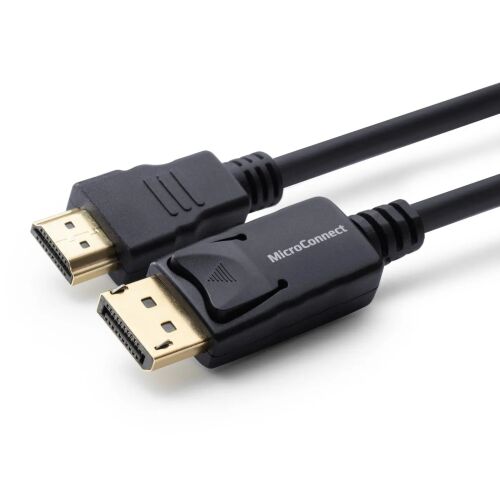 MicroConnect DisplayPort 1.2 - HDMI kábel DisplayPort hím - HDMI hím OD: 6.0MM, Aranyozott csatlakozók, Jel iránya: DisplayPort-ról HDMI-re 145316313