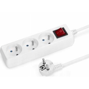 Hálózati hosszabbító kábel 3 gn. 2m kereszt fehér MT118-2 MONTIS 145316517 - Hosszabbító