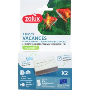 ZOLUX édesvízi halaknak nyaraló táplálék, 14 napos hiányzás blokk x 2