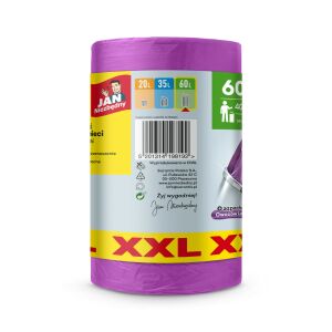 JAN NIEZBĘDNY HD szemétzsákok füllel 60L - erdei gyümölcs illatú 40 db (XXL)