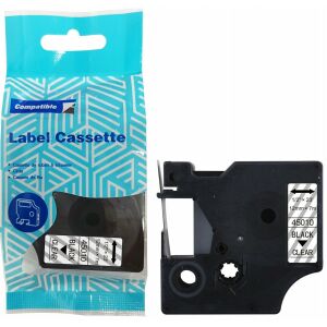 DYMO D1 45010 12mm x 7m S0720500 szalag fekete átlátszó helyettesítő