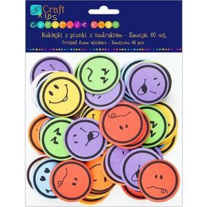 Dekorgumi, öntapadós, smiley, emoji, 60 db-os