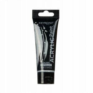 KEYROAD akrilfesték, fémfényű, 75 ml, tubus, ezüst 145319241 - Akrilfesték