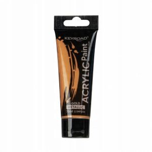 KEYROAD akrilfesték, fémfényű, 75 ml, tubus, arany 145319315 - Akrilfesték
