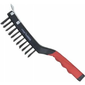 Dedra Fémkefe 4 soros+kaparó, acél, 285mm, kétanyag markolat 145319323 - Drótkefe