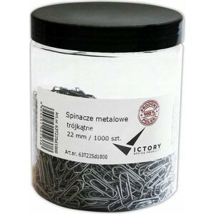 Victory Office Product SPINACZE BIUROWE VICTORY OFFICE 22MM 1000 SZT. TRÓJKĄTNE SŁOIK DUŻY 145319496 - Gemkapocs