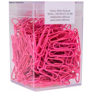 Victory Office Product Spinacze okrągłe 28mm VICTORY OFFICE PRODUCTS 60286H300-095 neonowe różowe metalowe powlekane w pojemniku plastikowym 300szt 145319519 - Gemkapocs