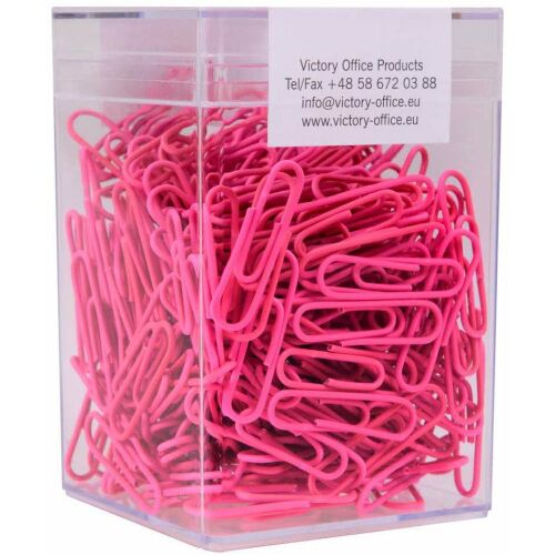 Victory Office Product Spinacze okrągłe 28mm VICTORY OFFICE PRODUCTS 60286H300-095 neonowe różowe metalowe powlekane w pojemniku plastikowym 300szt 145319519