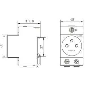 Modul aljzat, TH-35 DIN-sínre, Noark Ex9DS-F 106194 elosztószekrényhez
