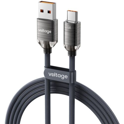 USB-A / USB-C kábel Voltage PureCrystal 66W 200cm fekete 145319743