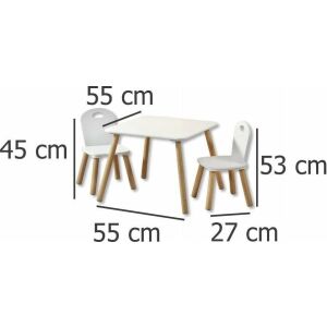 Kesper Zestaw Mebelków Dla Dzieci: Stolik + 2 Krzesełka 145320000 - Stolik dziecięcy, krzesło, Wykonawca kuchni dla dzieci, Biurko dla młodzieży i Łóżko młodzieżowe