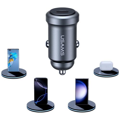 USAMS CC321 Autó töltő Alumínium 30W PD USB-C patina 145320061