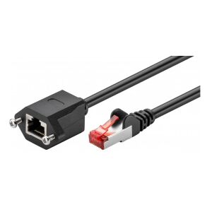 MicroConnect F/UTP CAT6 Ext. 0.5m szerelőperemmel Fekete 26/7 AWG, CU, PVC 145320175 - Kábel