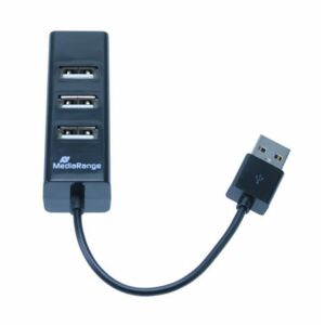 Hub USB MediaRange MRCS502 4xUSB 2.0 Black 145320345 - Artykuły techniczne i elektronika