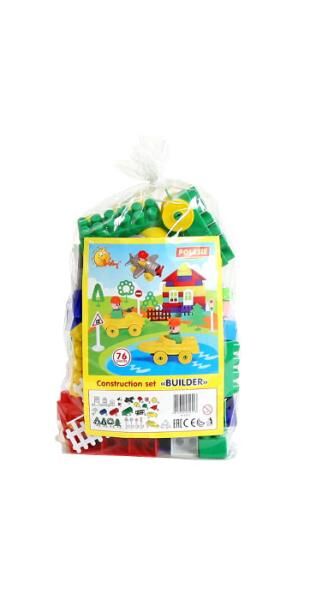 Wader Klocki Budowniczy - 76 elementów w worku (52513)