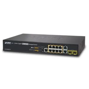 SWITCH PLANET GS-5220-8P2T2S 8X 1GB BASE-T/2X 1GB BASE-T/2X 1GB BASE-X SFP ZARZĄDZALNY L2+ GIGABIT 145320547 - Przełącznik