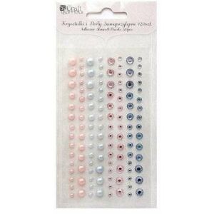 Édes rózsaszín és kék öntapadásos kristályok és gyöngyök