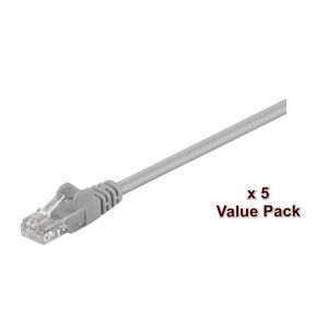 MicroConnect U/UTP Cat5e 15M Szary 5 Pack 1 szt. = 5 szt. w jednym pudełku PVC, 4x2xAWG 26 CCA 145321736 - Artykuły techniczne i elektronika
