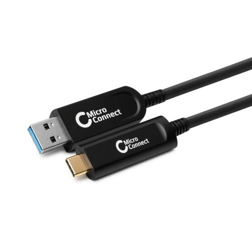 Microconnect USB-A - USB-C kábel, 10 méter, fekete - USB kábel