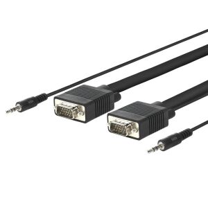 MicroConnect SVGA HD15 5m M-M. 3.5MM 2X 3.5MM 30CM & 62CM M-M Max. rozdzielczość Full HD 1920x1080p 145322075 - Kabel