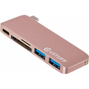 eSTUFF ES84121-ROSE stacja dokująca USB 3.2 Gen 2 (3.1 Gen 2) Type-C Złoto różowe 145322360 - Stacja dokująca