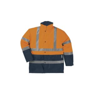 Geacă de avertizare termoizolantă din poliester Oxford acoperit cu PU, culoare portocaliu fluo-albastru marin, mărimea S CORP STRA2ORPT 145322529 - Îmbrăcăminte de vizibilitate