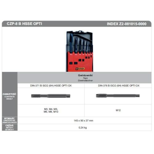 SET ROBINET AFID PENTRU AFIDE M3-M12 CZP-8 B HSSE OPTI M3-M12 145322657