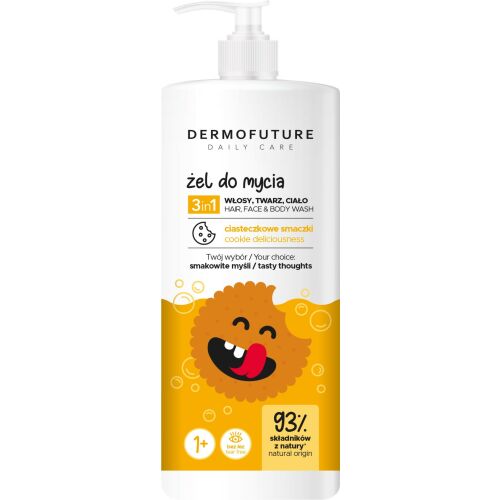 Dermofuture Daily Care Kids Gel 3in1 arc, test és haj mosására Cookie Flavors 500ml 145323002