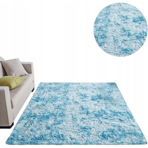 Covor Strado Shaggy Ombre 140x190, dreptunghi moale de plus, Albastru deschis 145323066