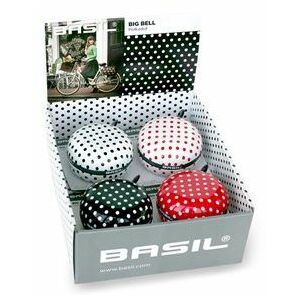 Basil kerékpár csengő Big Bell Polkadot 80mm, színkeverék doboz 4 db (BAS-50403) 145323422 - Kerékpár kiegészítő