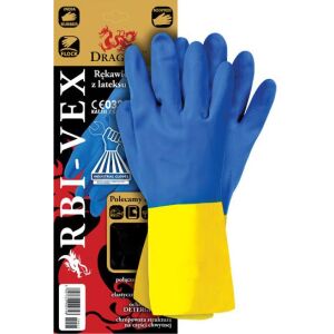 Manusi de protectie captusite RBI-VEX, Latex/Cauciuc, Albastru/Galben, S 145323449 - Articole pentru curatenie
